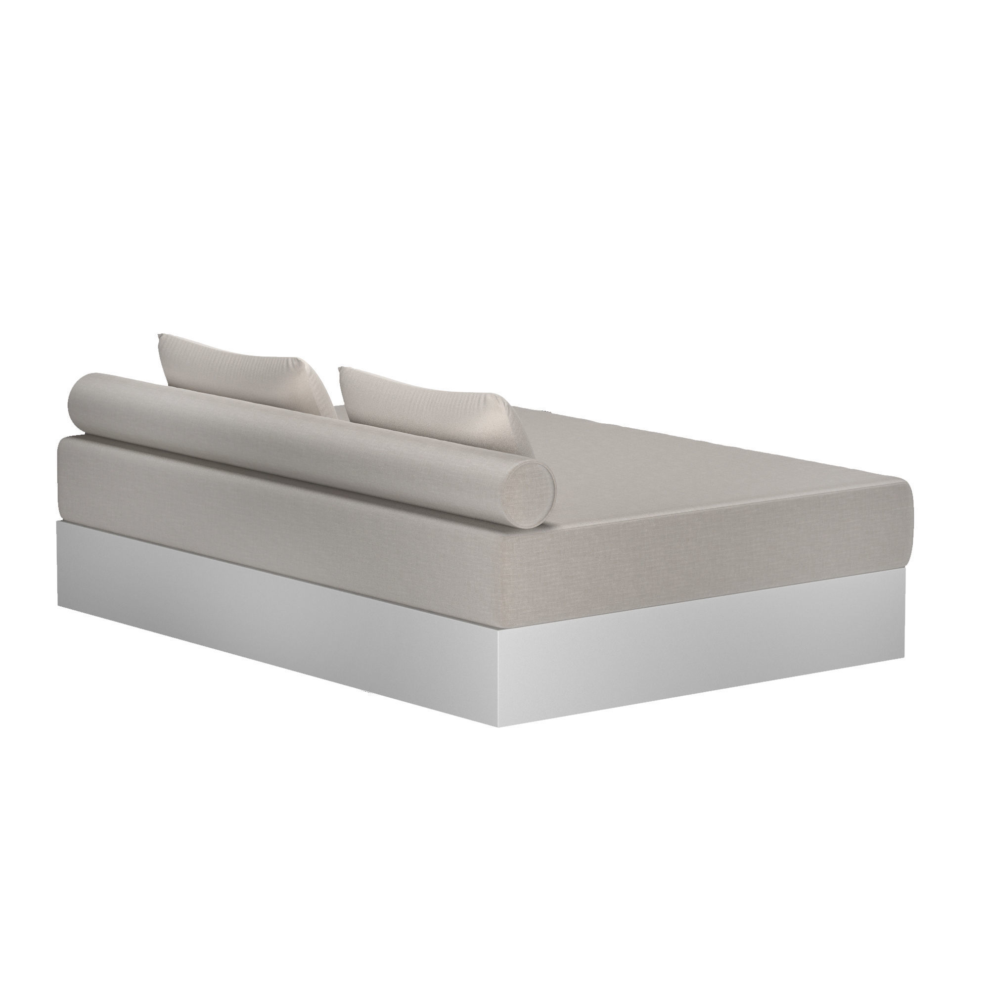 DAYBED modern bed frame with headboard and footboard 3D model_6