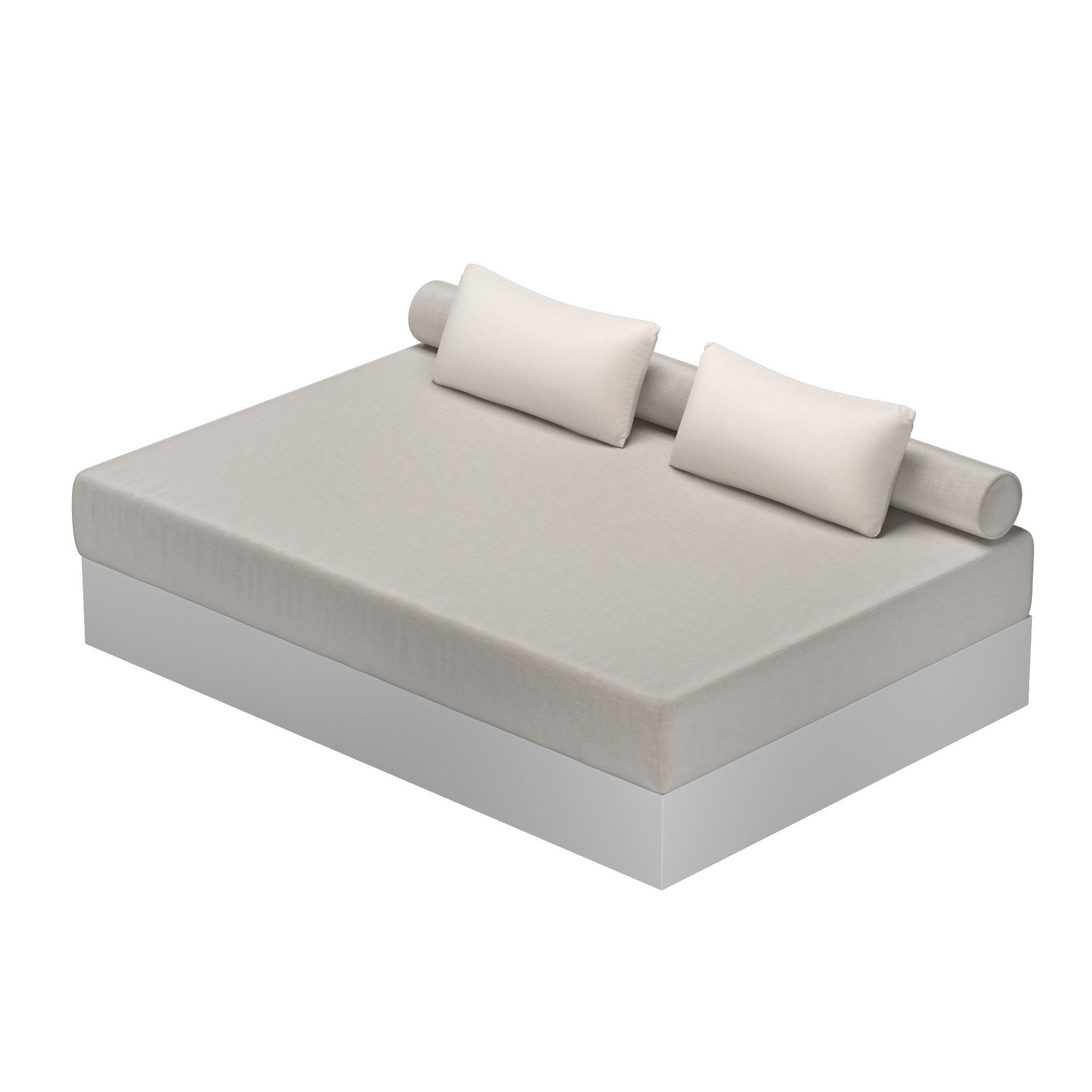 DAYBED modern bed frame with headboard and footboard 3D model_3