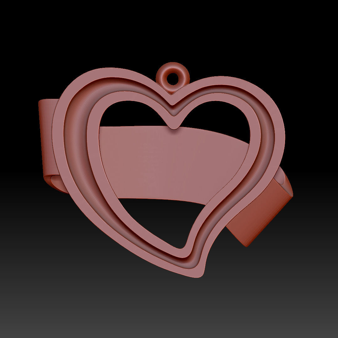 Heart pedant 3D print model_2