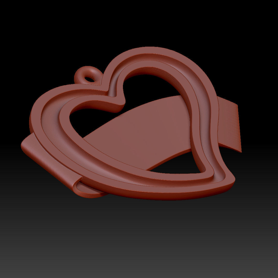 Heart pedant 3D print model_5