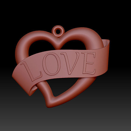 Heart pedant 3D print model