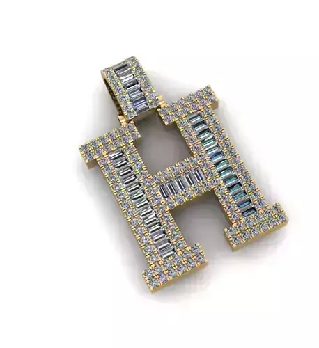 H shaped Pendants Full Diamond