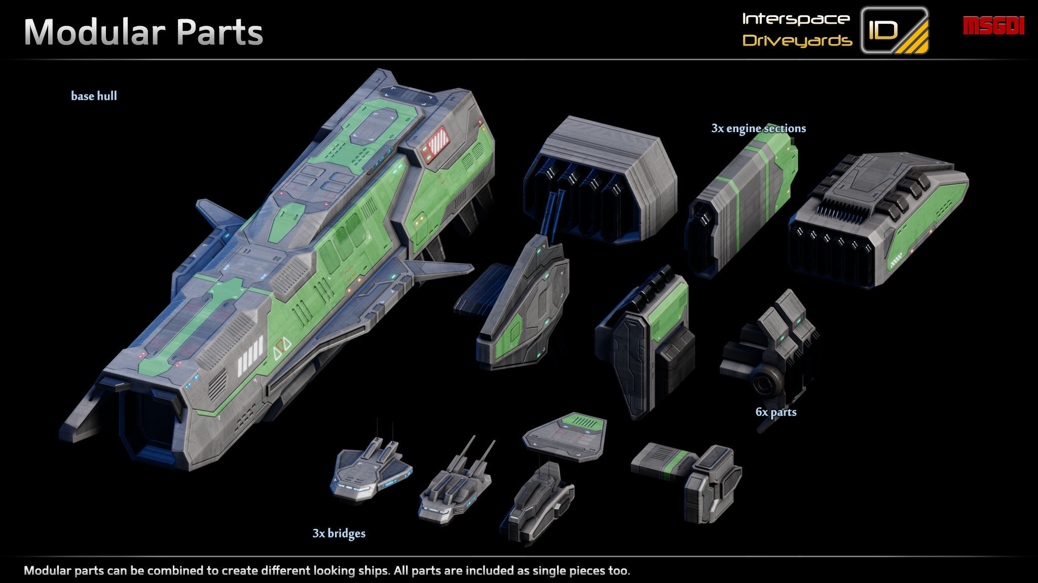 Hannibal Class Destroyer Low-poly 3D model_1