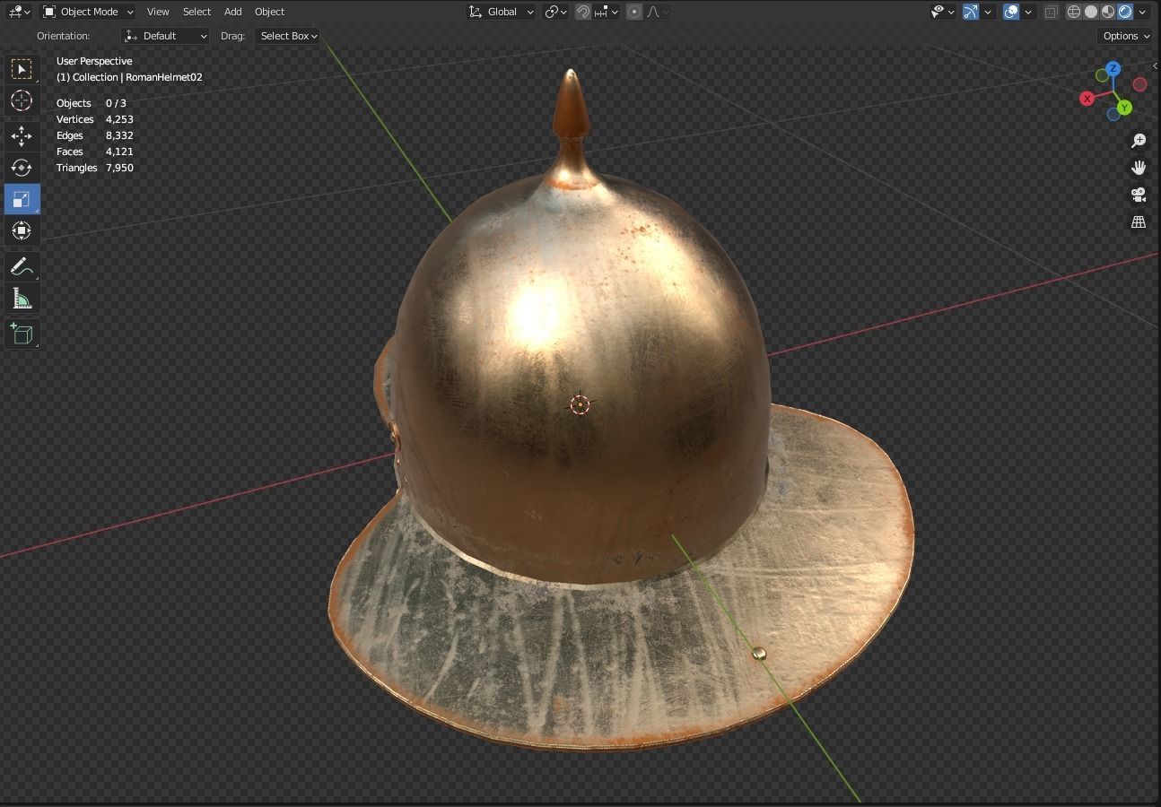 Roman Helmet 02 Low-poly 3D model_12