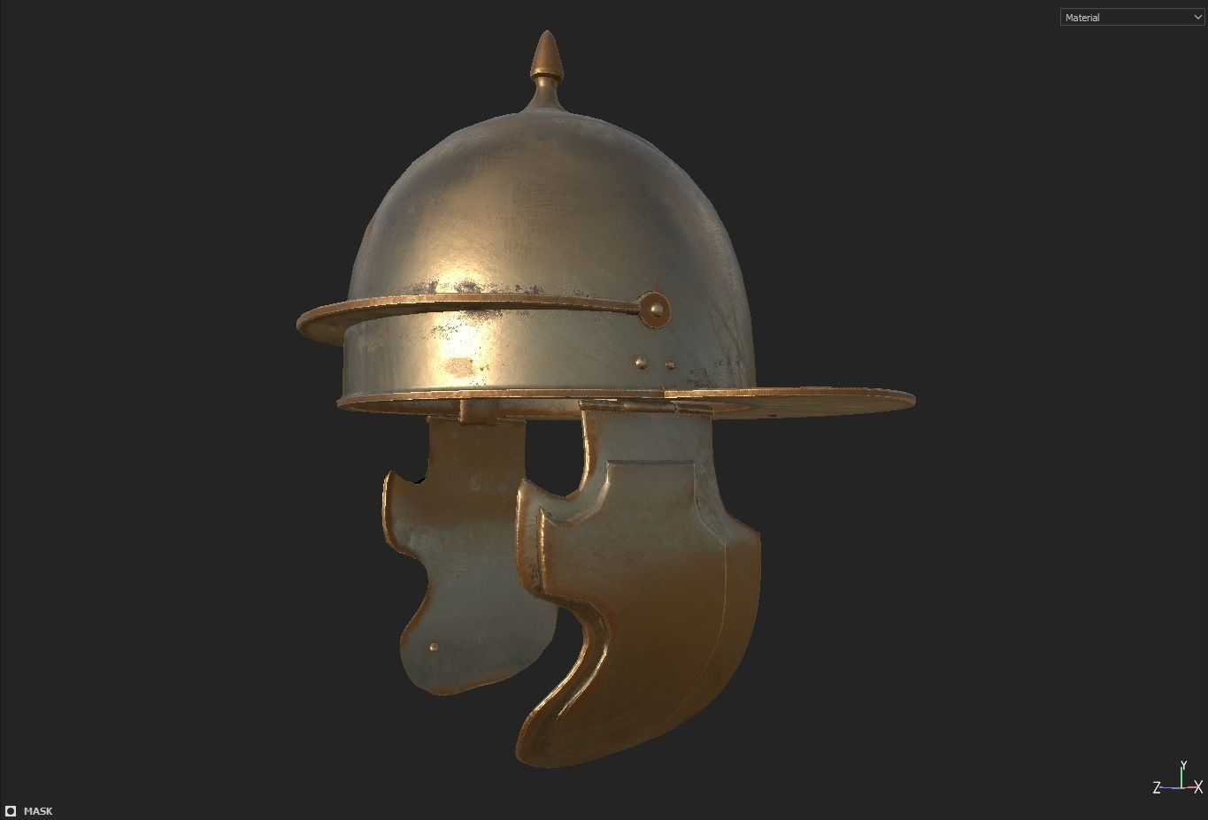 Roman Helmet 02 Low-poly 3D model_7
