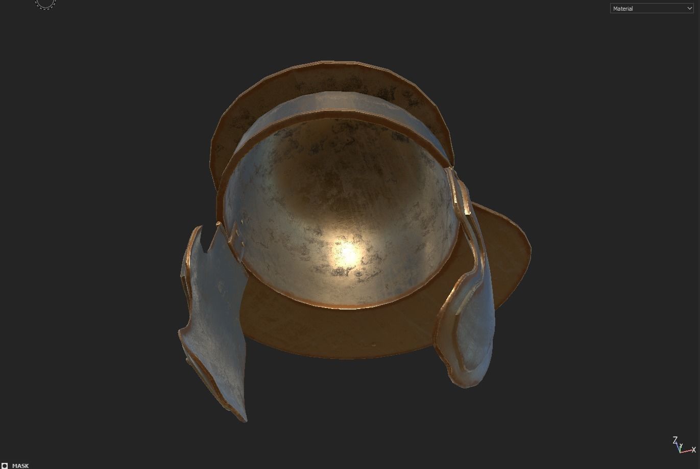 Roman Helmet 02 Low-poly 3D model_8