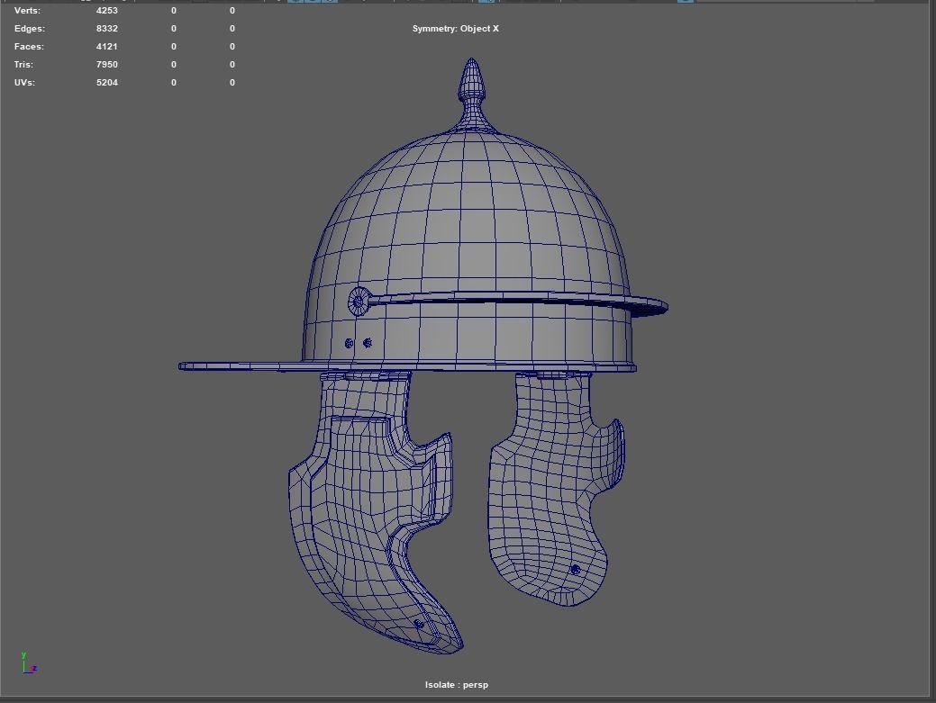 Roman Helmet 02 Low-poly 3D model_5
