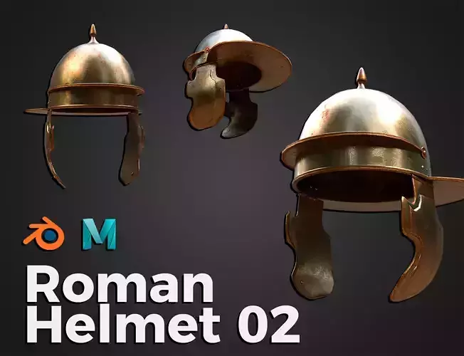 Roman Helmet 02 Low-poly 3D model