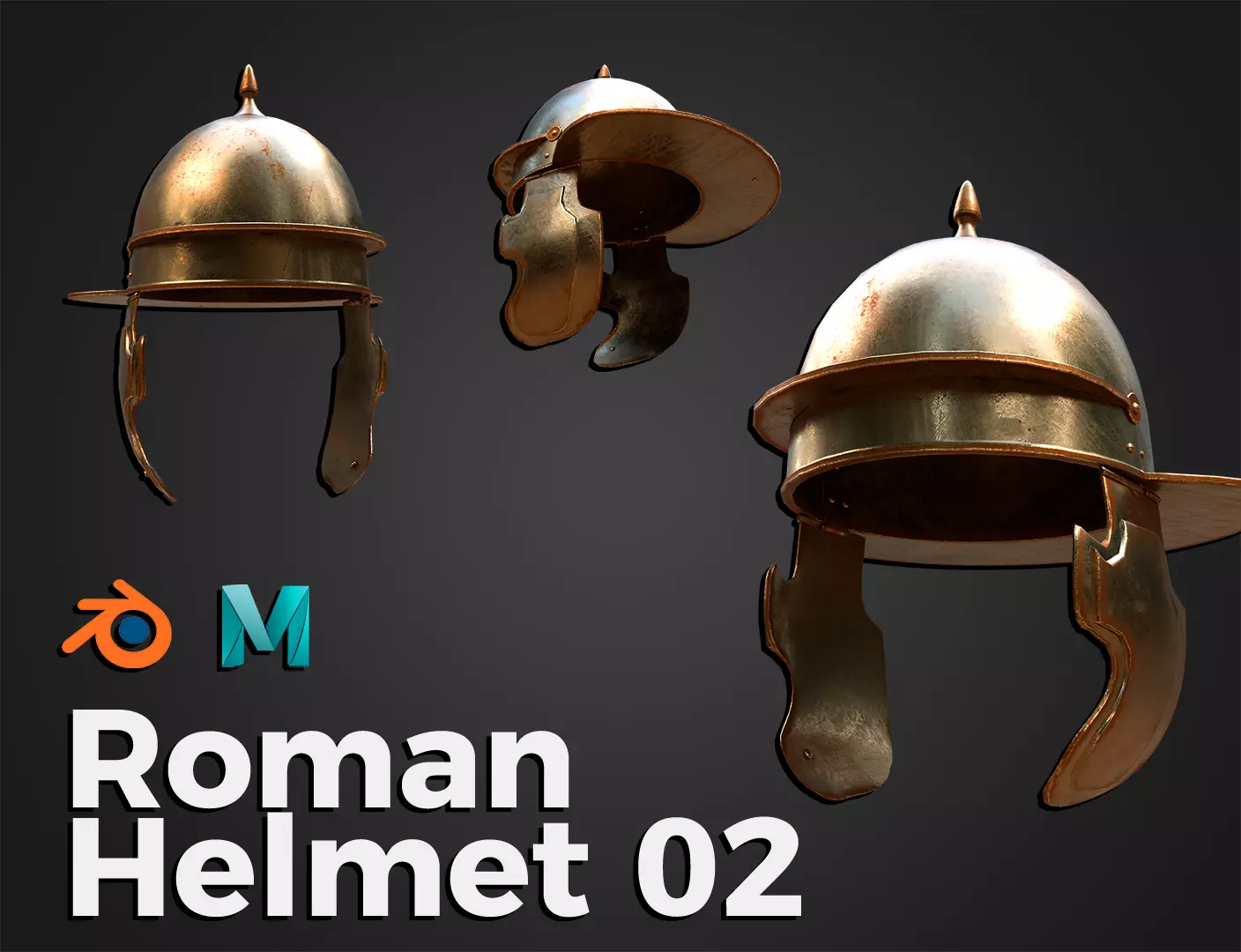 Roman Helmet 02 Low-poly 3D model_0