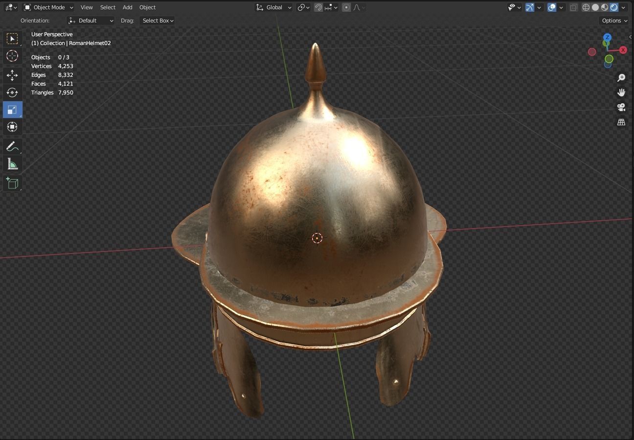 Roman Helmet 02 Low-poly 3D model_13