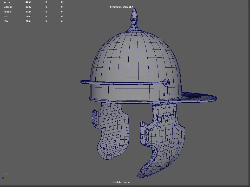 Roman Helmet 02 Low-poly 3D model_15