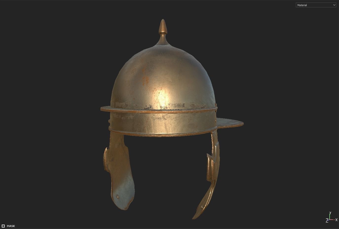 Roman Helmet 02 Low-poly 3D model_6