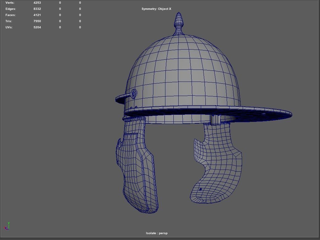 Roman Helmet 02 Low-poly 3D model_20
