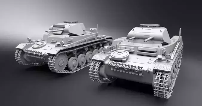 Panzer 2 C and F scale model 3D print model