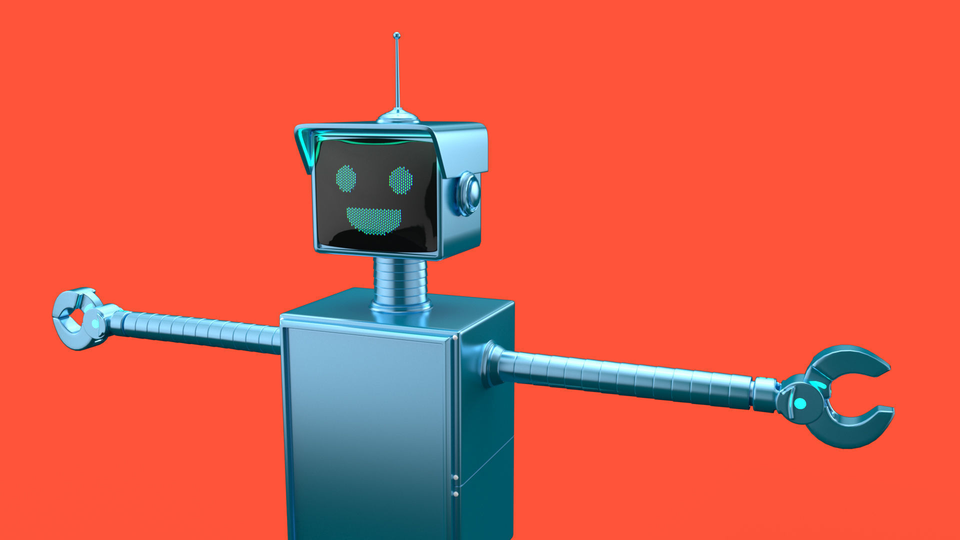 Cartoonish robot with simple rig 3D model_5