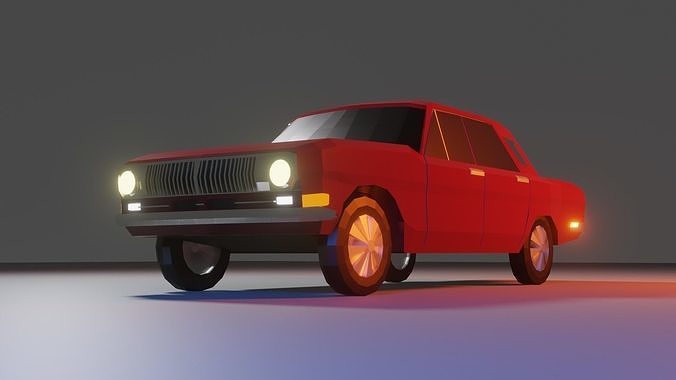 Soviet luxury sedan low-poly 3D model Free low-poly 3D model