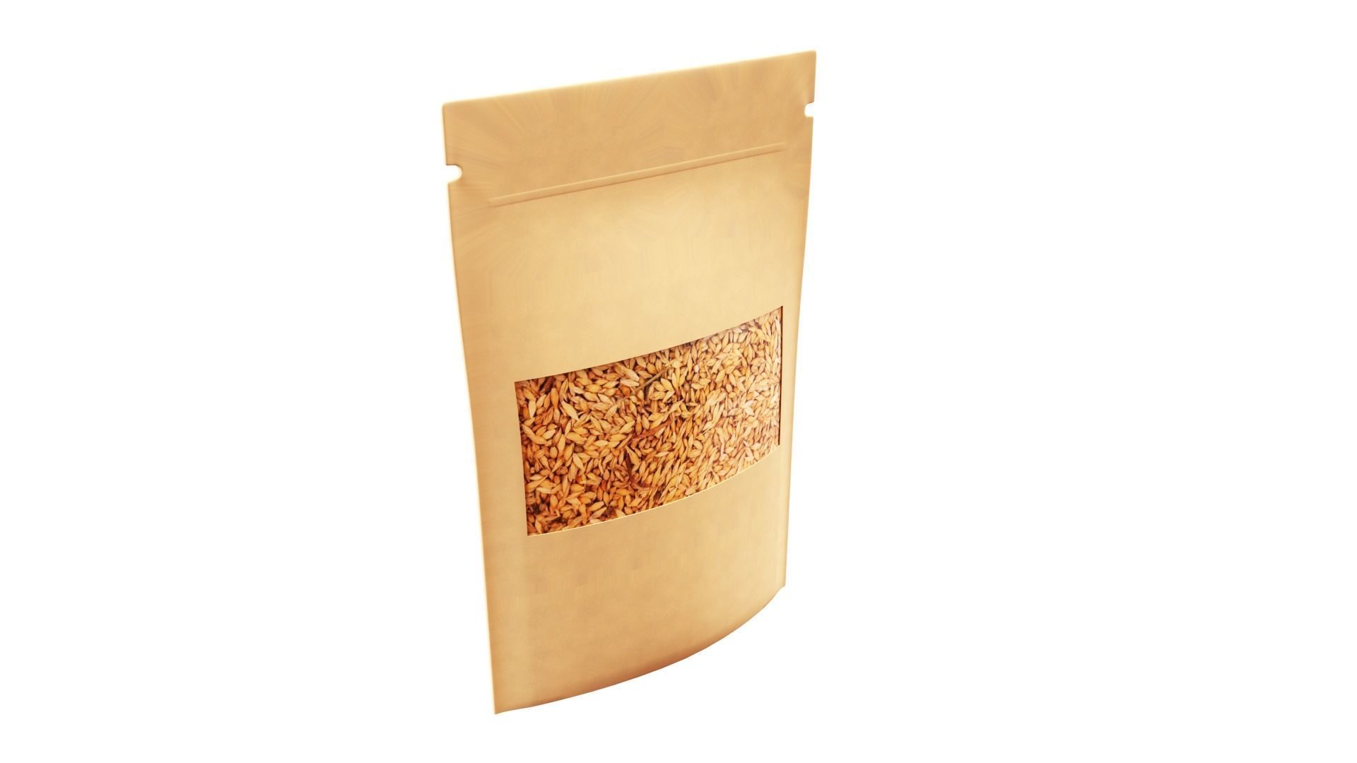Blank sachet bag  with transparent side mock up 3D model_2