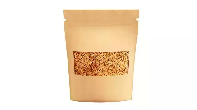 Blank sachet bag  with transparent side mock up