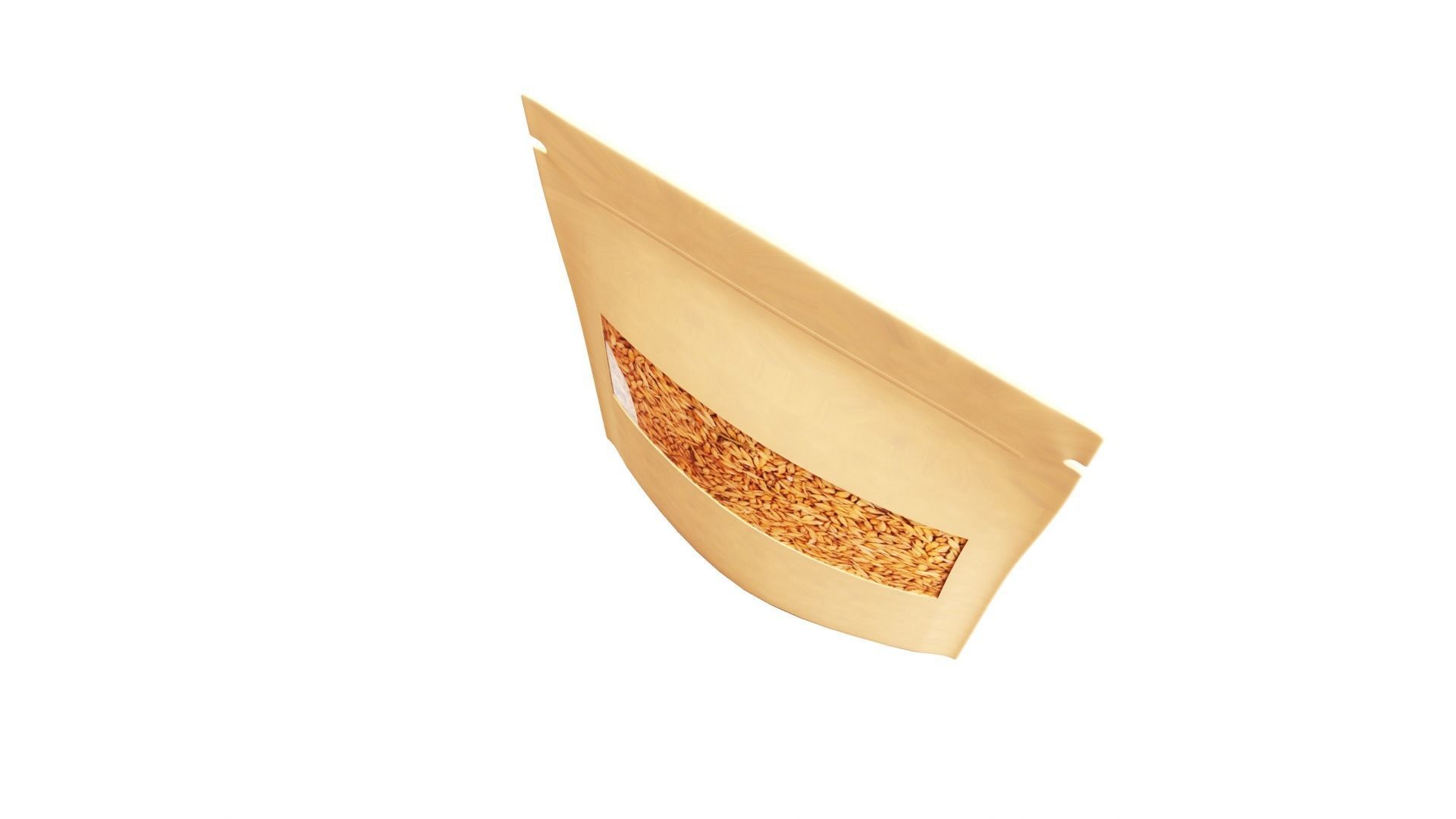 Blank sachet bag  with transparent side mock up 3D model_3