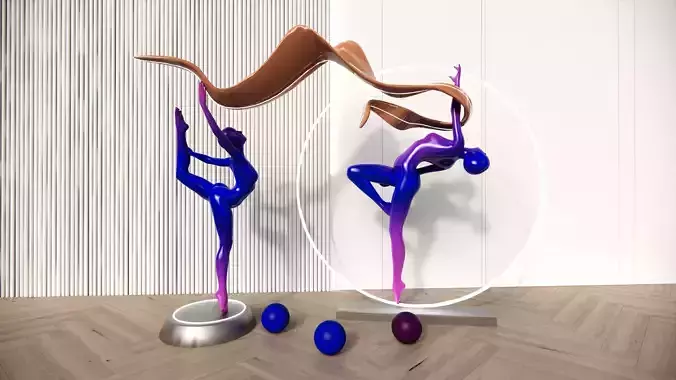 Women Ballet Sculpture 3D model