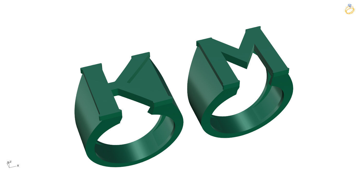 M and K Ring  3D print model_26