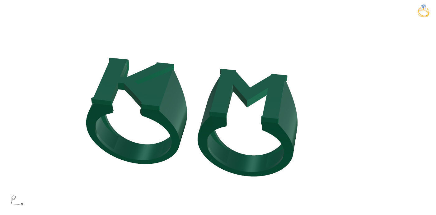 M and K Ring  3D print model_22