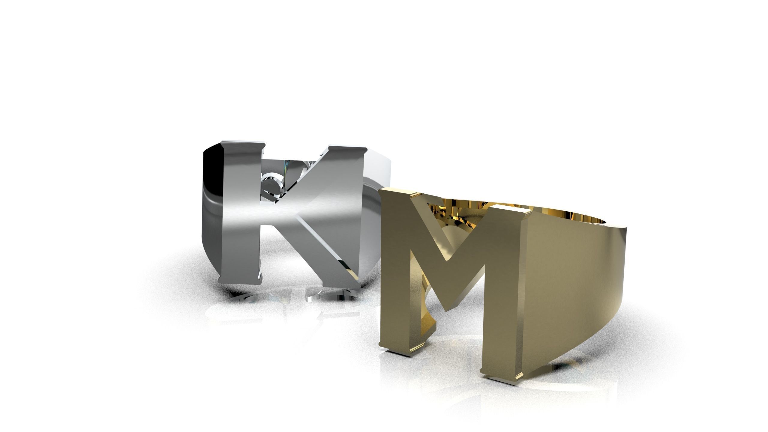 M and K Ring  3D print model_9