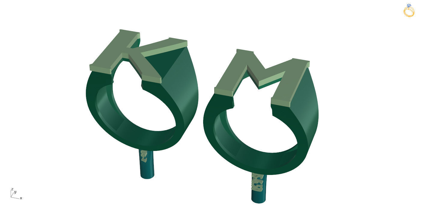 M and K Ring  3D print model_23