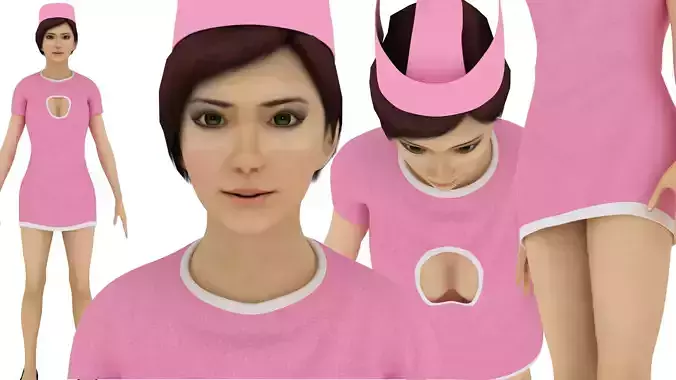 Nurse with blendshapes Unity Ready