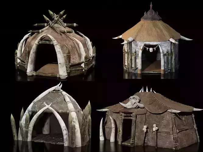 orc hut-house 3D Model Collection