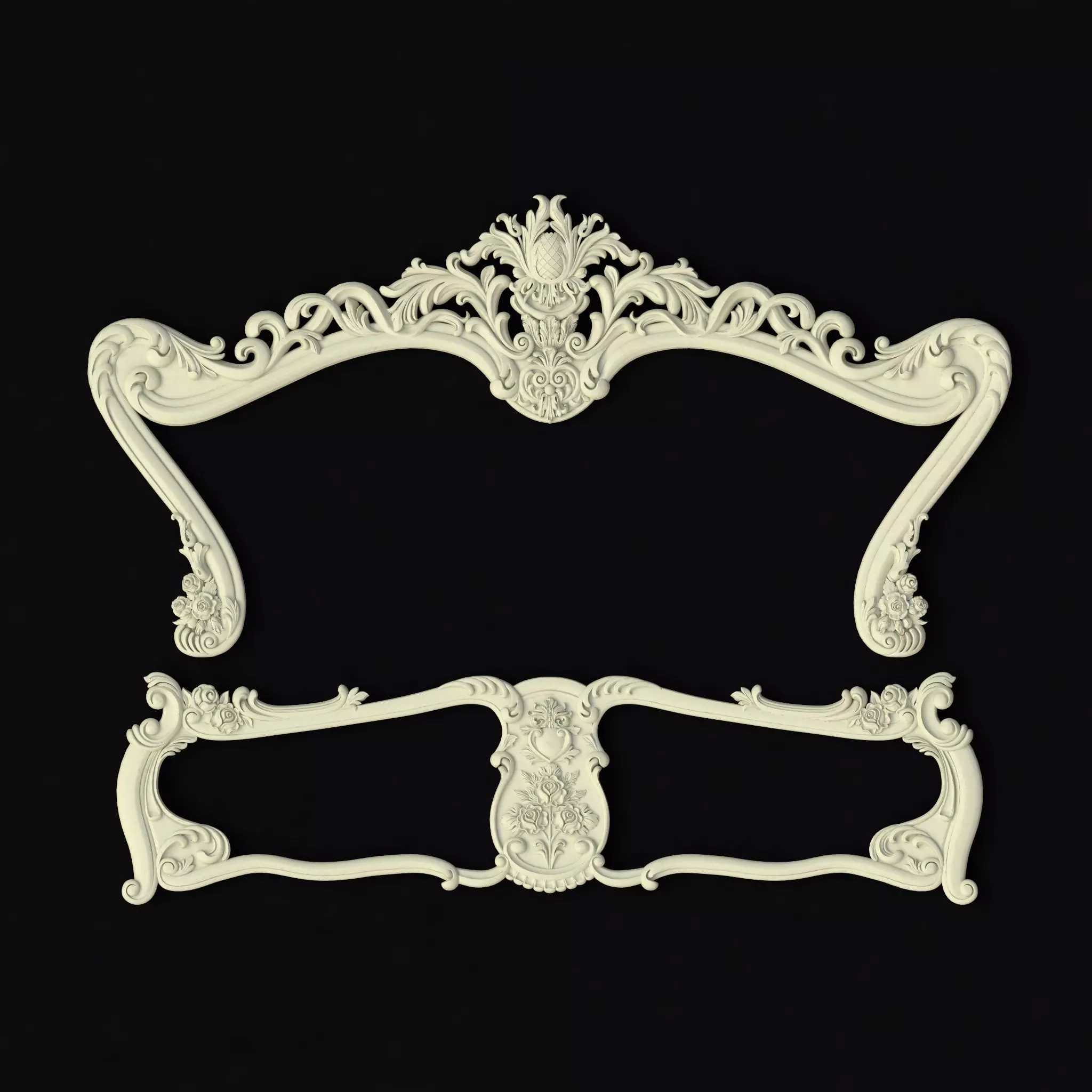 headboard and footboard 3D model_0