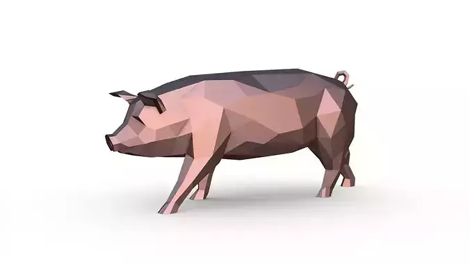 pig figure Low poly