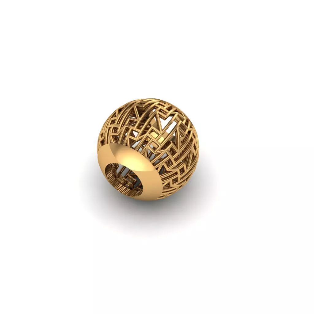 Jewelry gold plated ball bead 3D print model_0