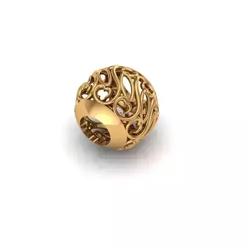Jewelry gold plated bead with intricate design