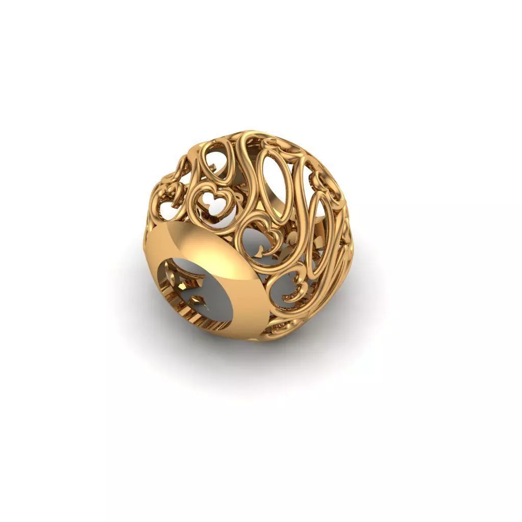 Jewelry ornate gold plated bead 3D print model_0