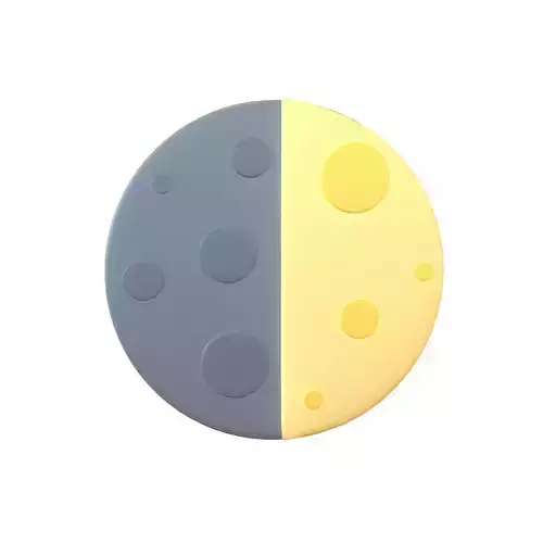 Twitter First Quarter Moon v1 001 Low-poly 3D model Twitter First Quarter Moon v1 001 Low-poly 3D model