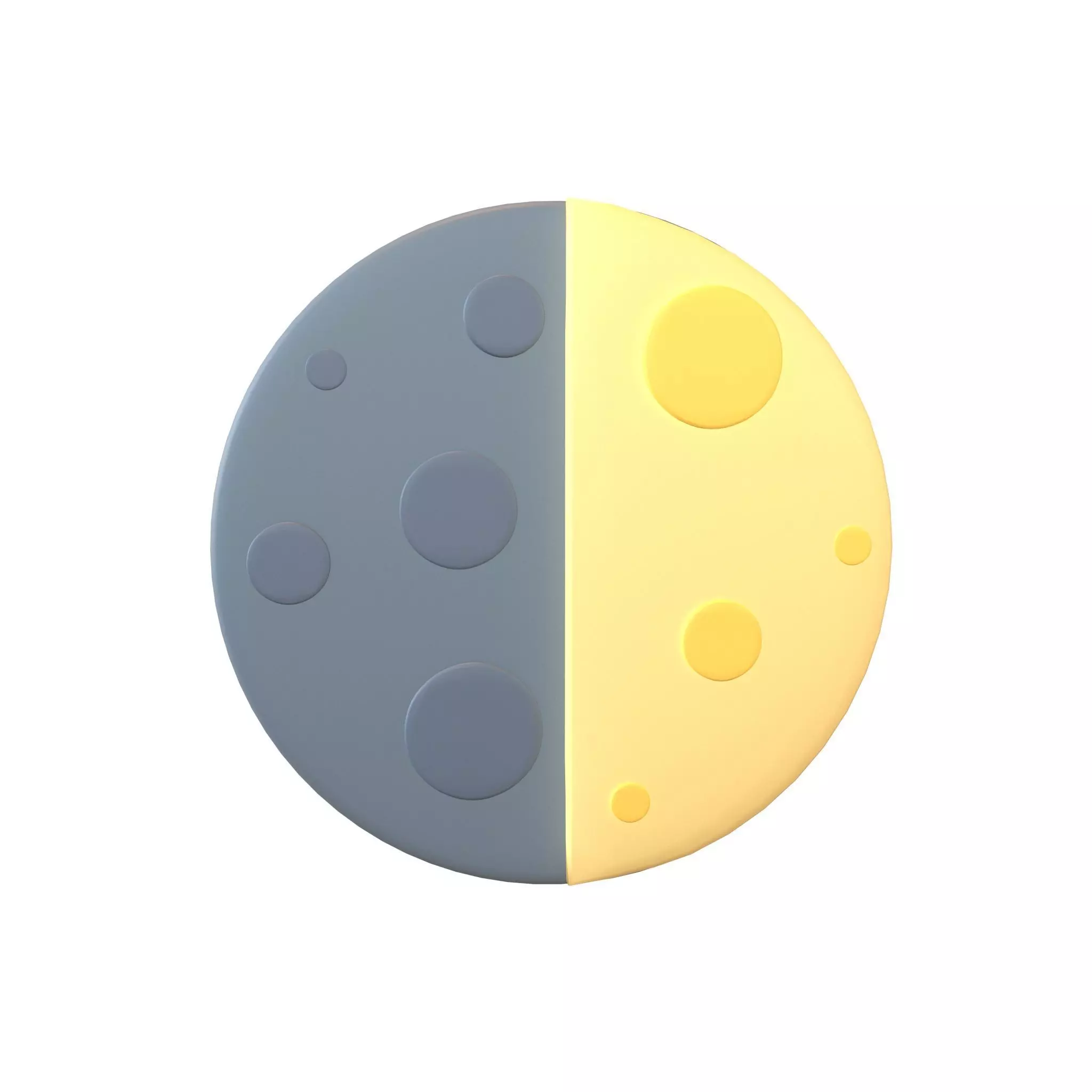 Twitter First Quarter Moon v1 001 Low-poly 3D model_0