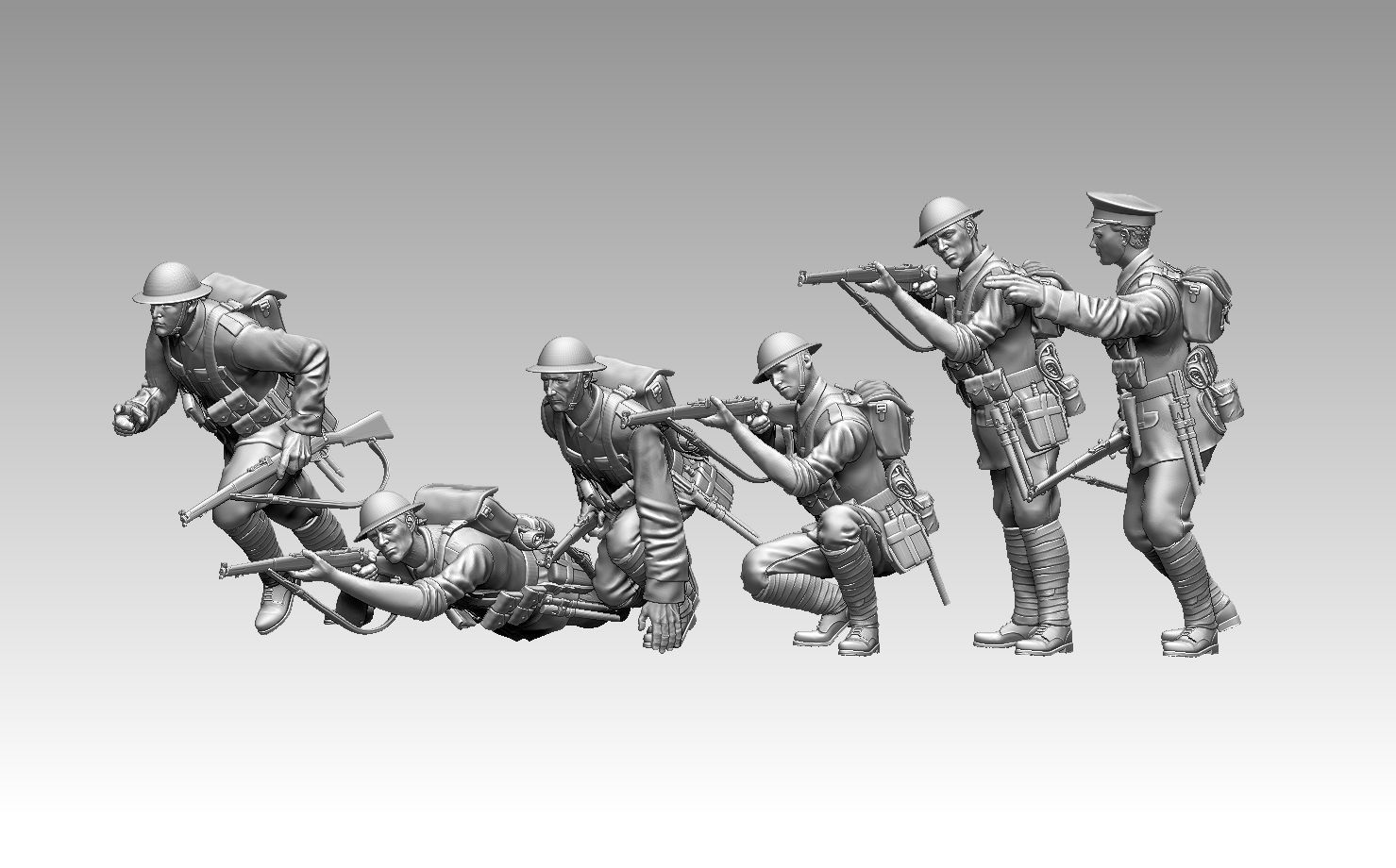 British soldiers ww1 3D print model_15