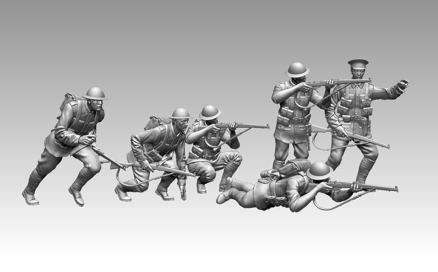 British soldiers ww1 3D print model_47