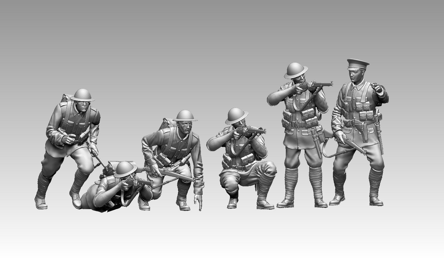 British soldiers ww1 3D print model_34