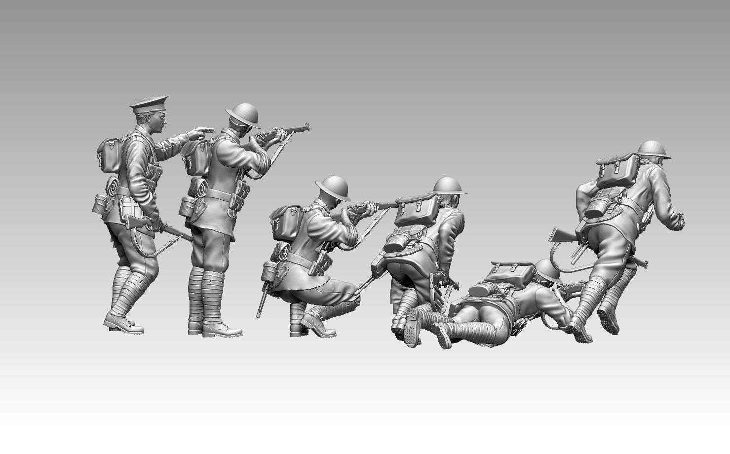 British soldiers ww1 3D print model_57