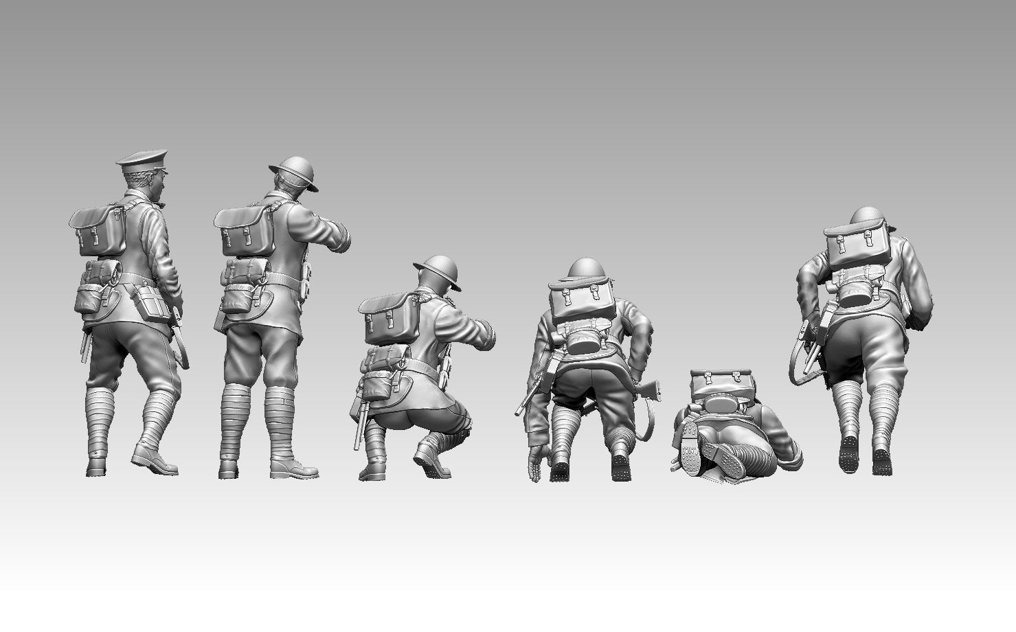 British soldiers ww1 3D print model_30