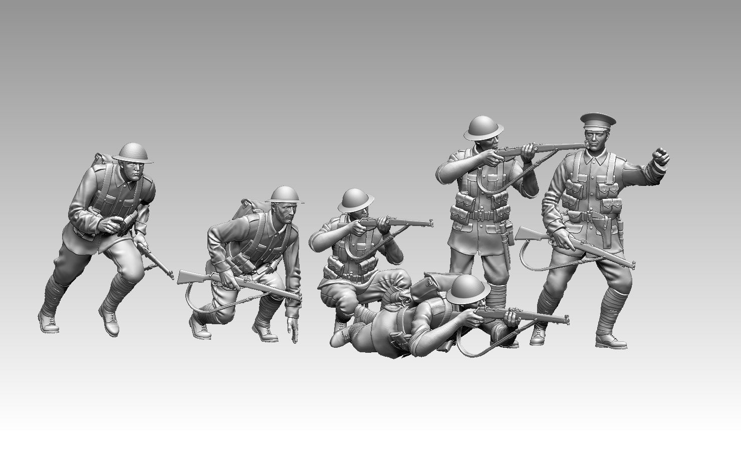 British soldiers ww1 3D print model_8
