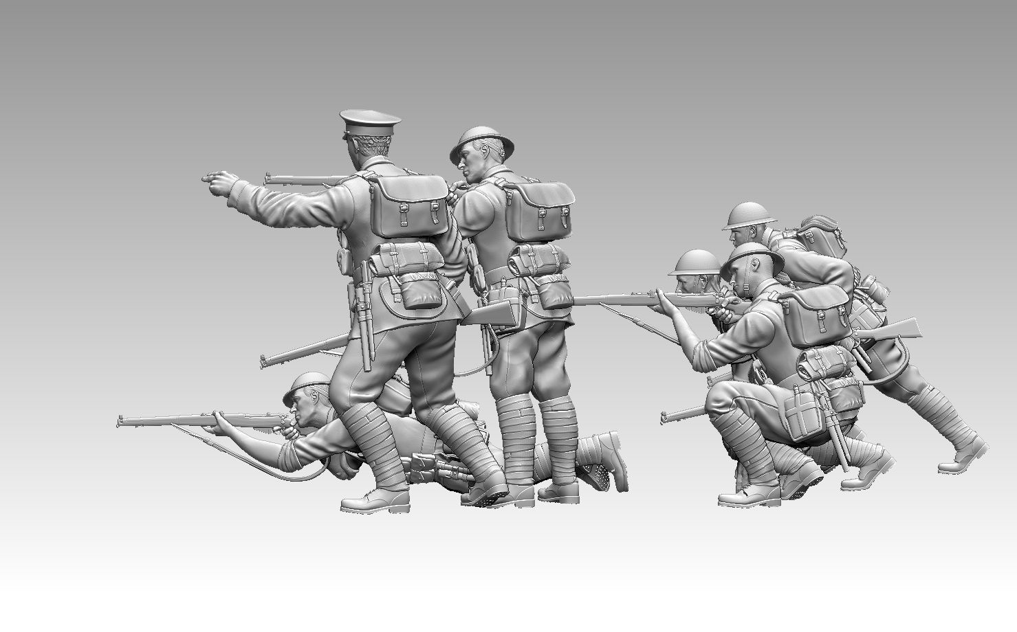 British soldiers ww1 3D print model_49