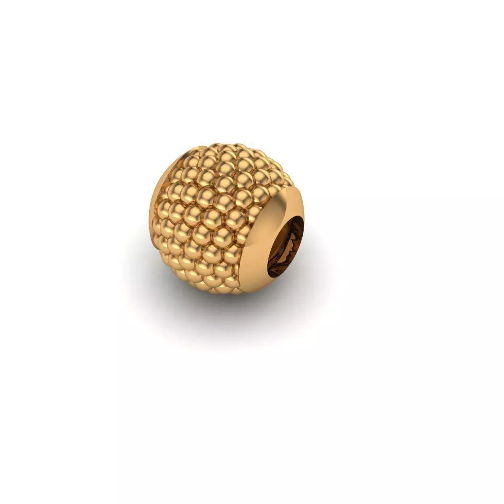 Jewelry gold plated ball bead 3D print model_0