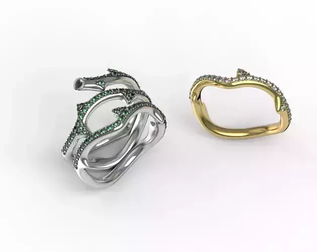  Rose Branch Rings WR 05 3D print model