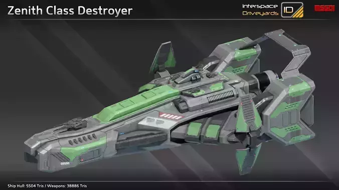Zenith Class Destroyer Low-poly 3D model