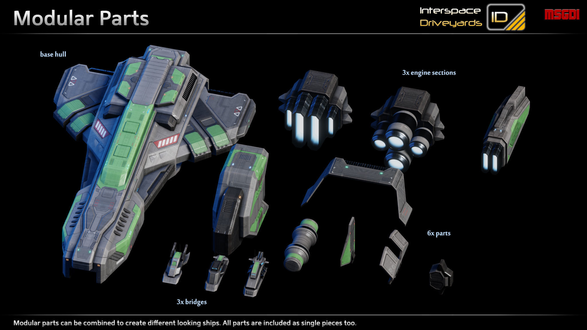 Zenith Class Destroyer Low-poly 3D model_1