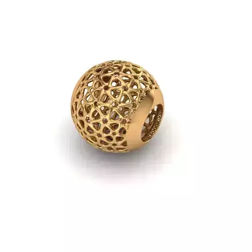 Jewelry gold plated bead with intricate design