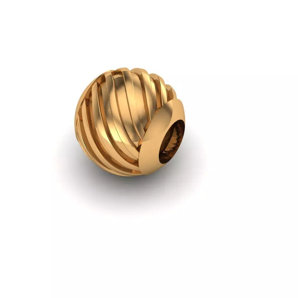 Jewelry gold plated ball bead 3D print model_0
